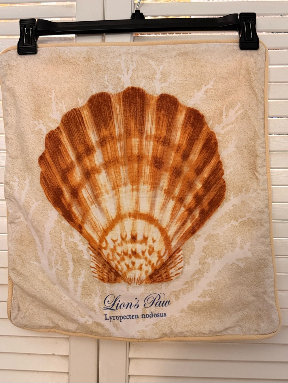 Seashell pillow cover - Cream and Brown